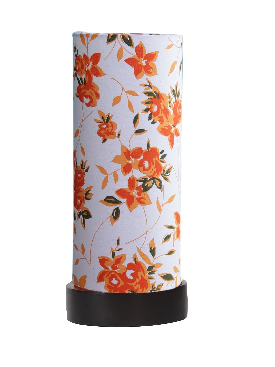 Multicolor Cotton Table lamp Office/Home/Gifting with Wood Black Base (5x5x11) Inches -B-Multicolor