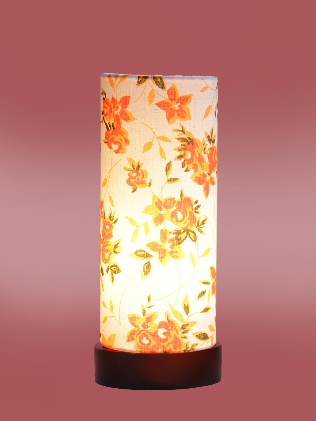 Multicolor Cotton Table lamp Office/Home/Gifting with Wood Black Base (5x5x11) Inches -B-Multicolor