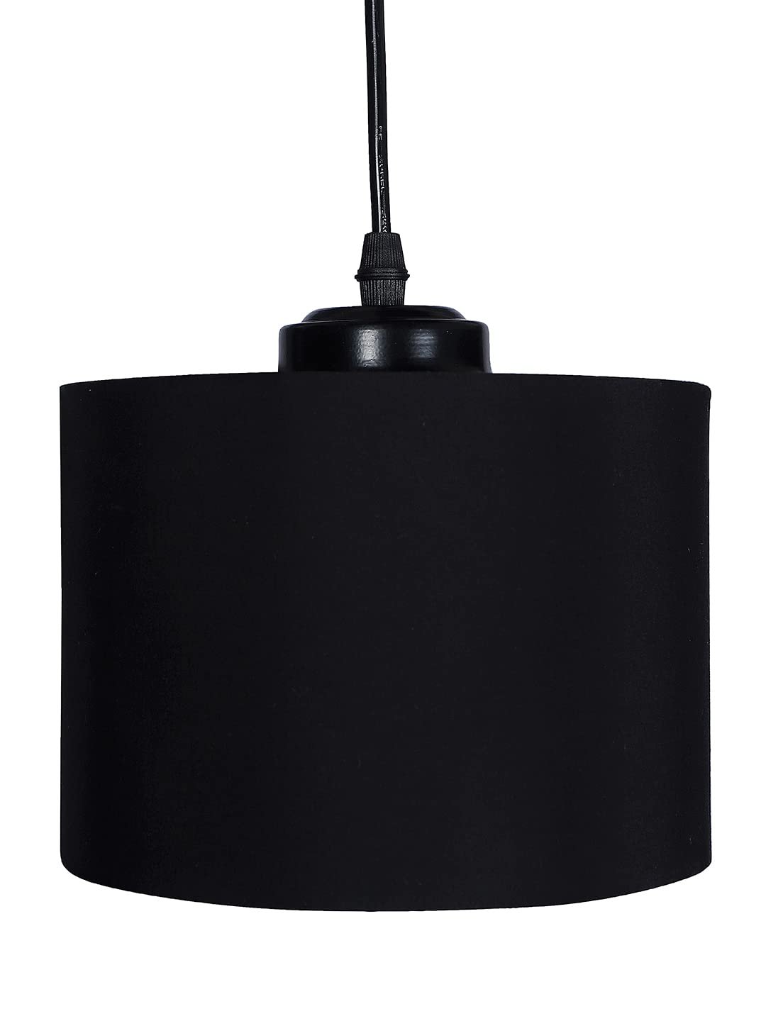 Black Cotton Round Drum Cluster Hanging Lamp