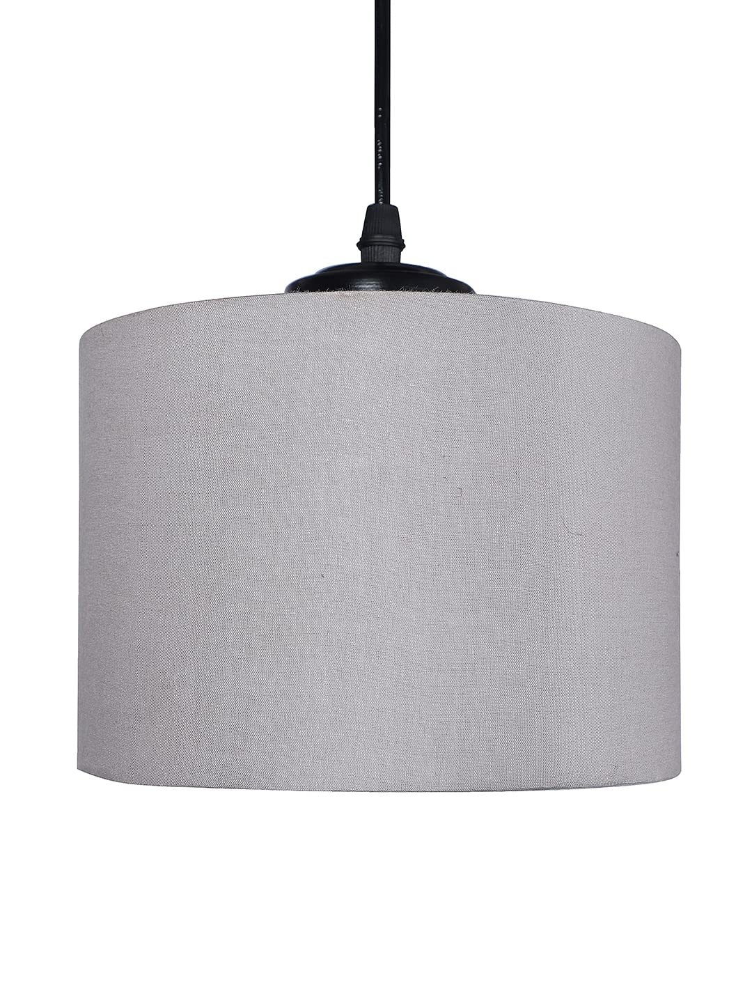 Grey Cotton Round Drum Cluster Hanging Lamp