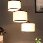 Multicolor Cotton Round Drum Cluster Hanging Lamp