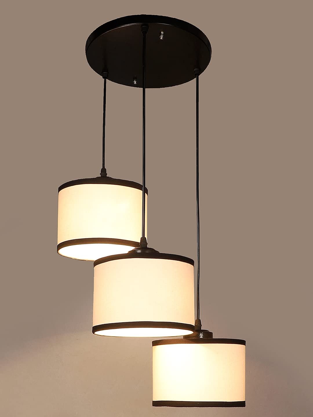 Multicolor Cotton Round Drum Cluster Hanging Lamp