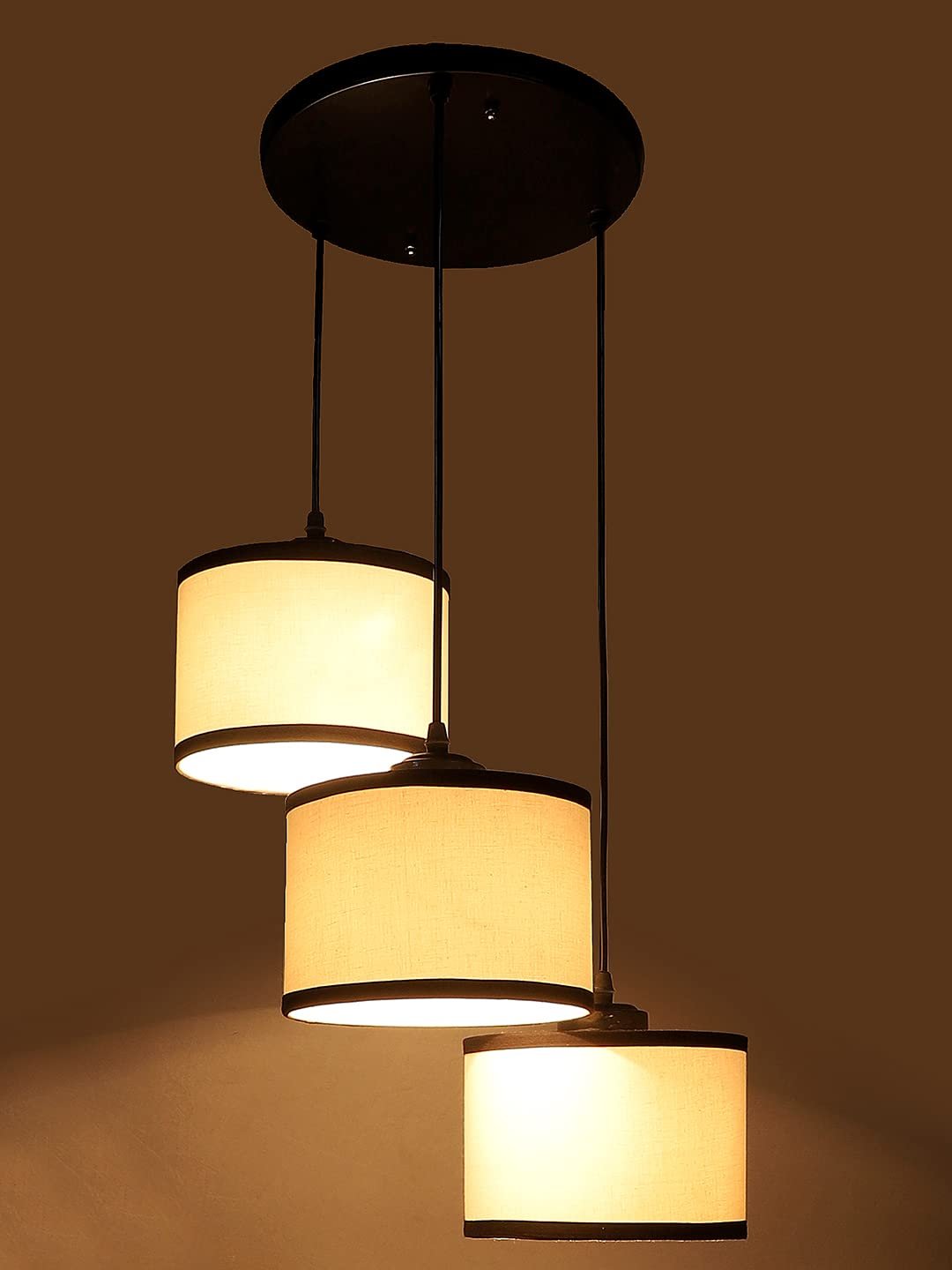 Multicolor Cotton Round Drum Cluster Hanging Lamp