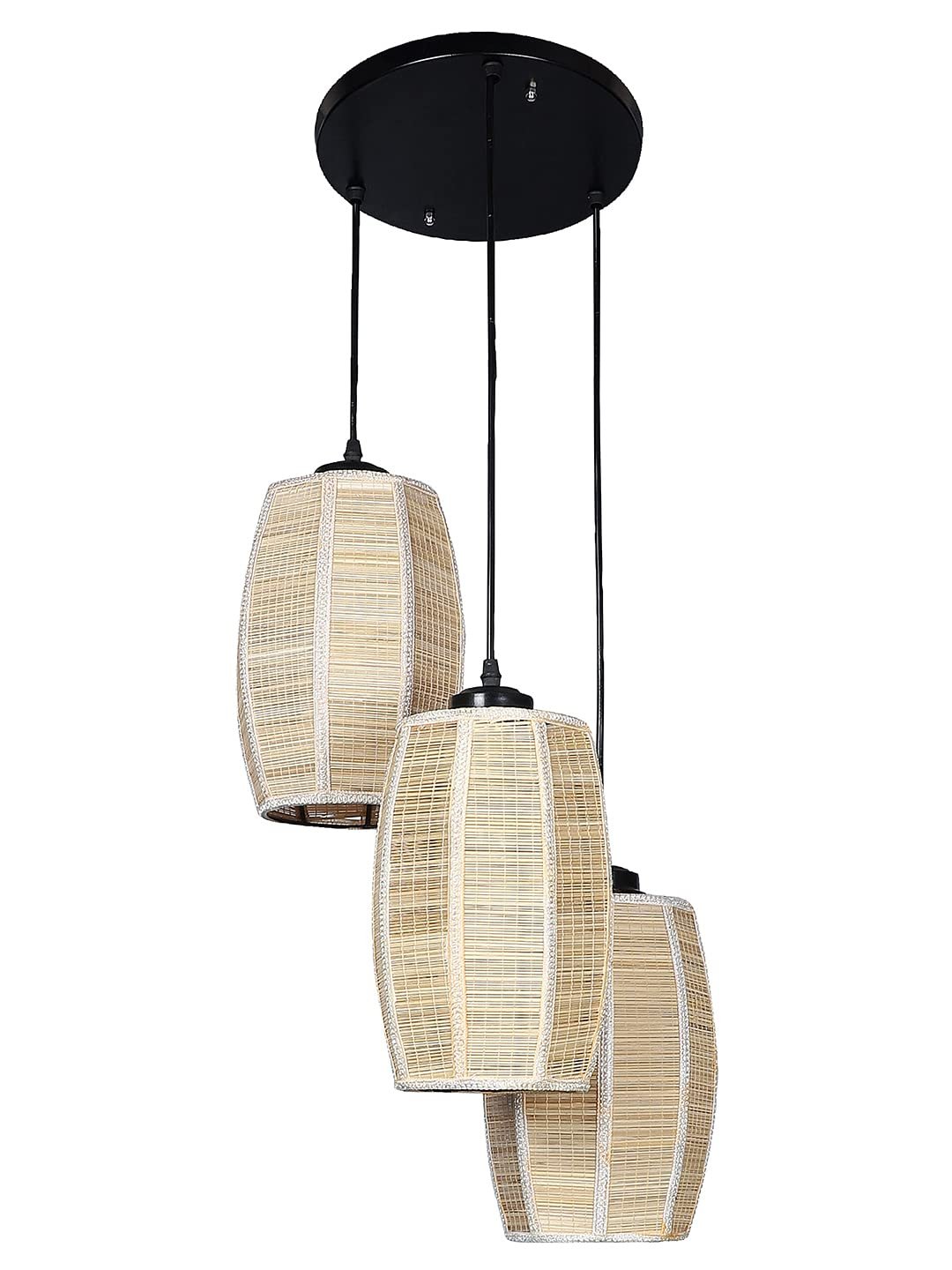 Bamboo Round Dholak Cluster Hanging Lamp