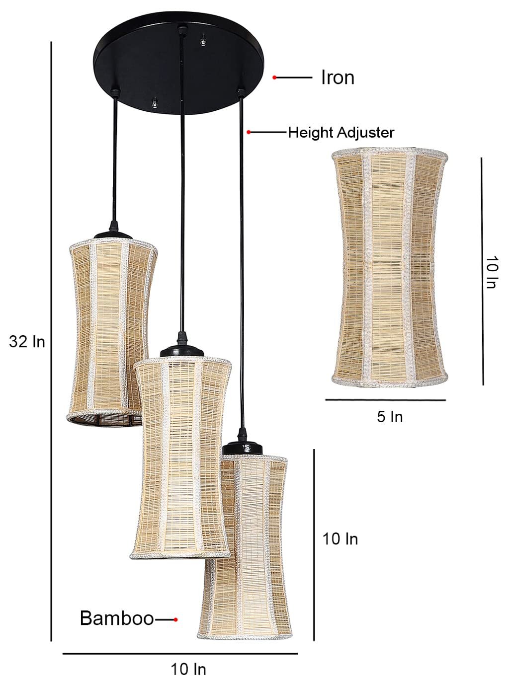 Band Bamboo Cluster Hanging Lamp