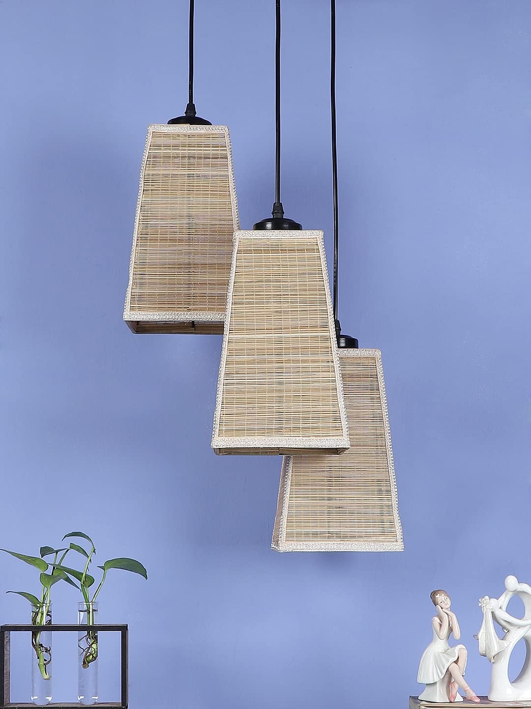 Pyramid Bamboo Cluster Hanging Lamp