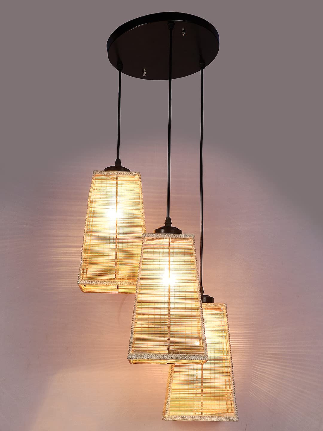 Pyramid Bamboo Cluster Hanging Lamp