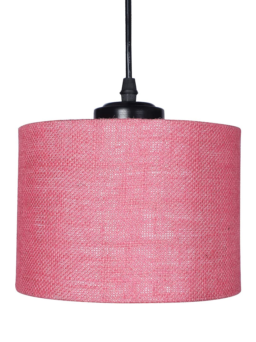 Pink Jute Round Drum Cluster Hanging Lamp