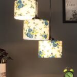 Multicolor Cotton Round Drum Cluster Hanging Lamp