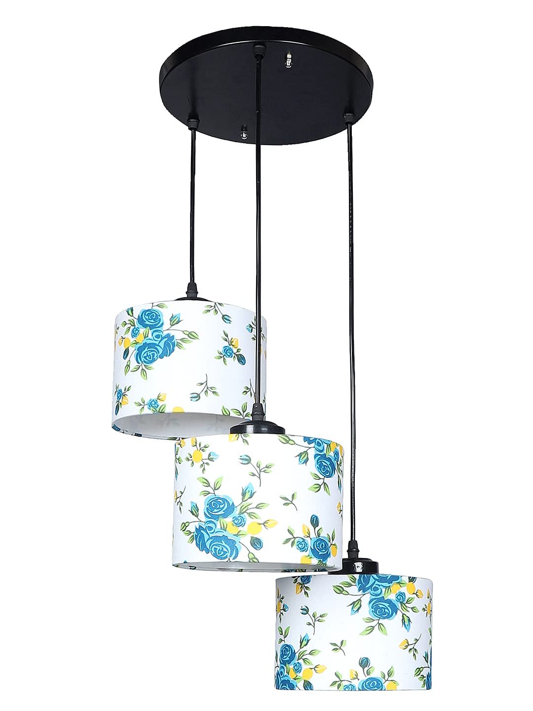 Multicolor Cotton Round Drum Cluster Hanging Lamp