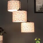 Multicolor Cotton Round Drum Cluster Hanging Lamp