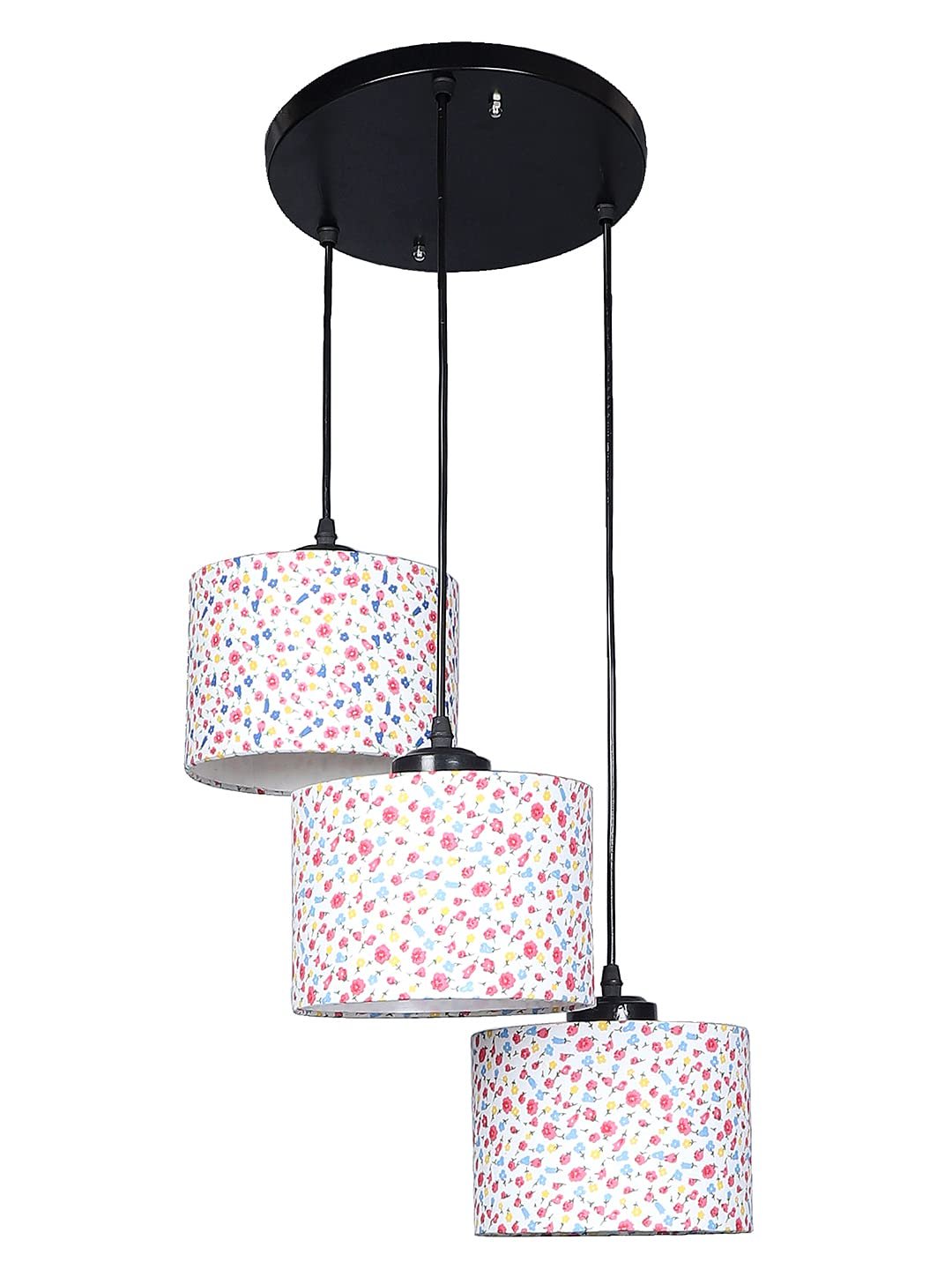 Multicolor Cotton Round Drum Cluster Hanging Lamp
