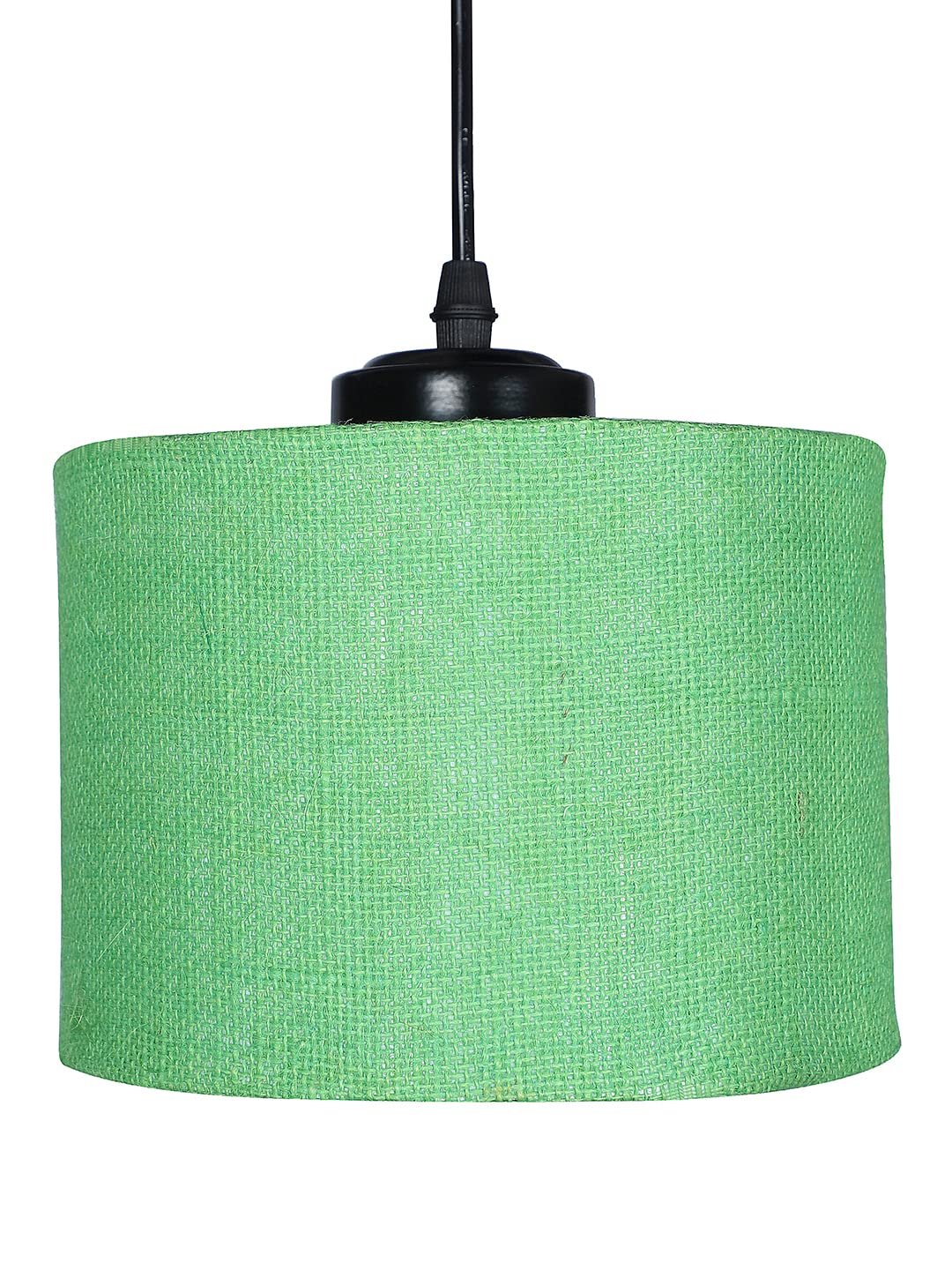 Green Jute Round Drum Cluster Hanging Lamp for Living Room