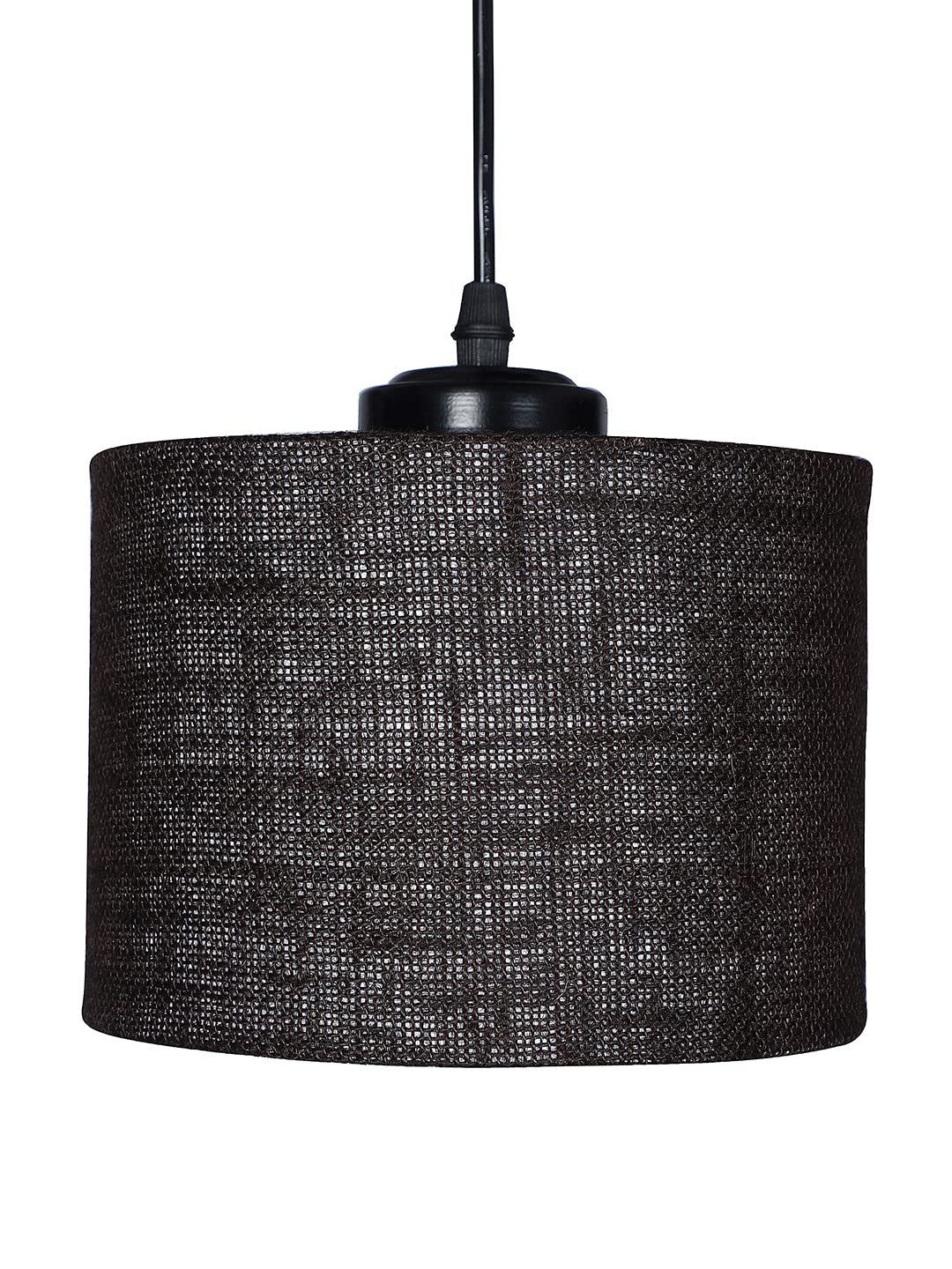 Brown Jute Round Drum Cluster Hanging Lamp