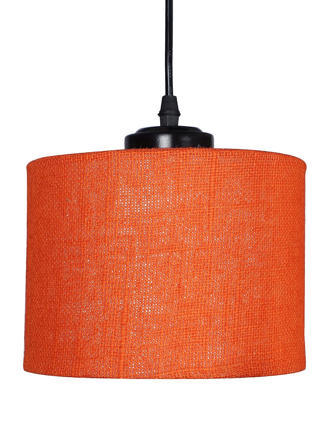 Orange Jute Round Drum Cluster Hanging Lamp