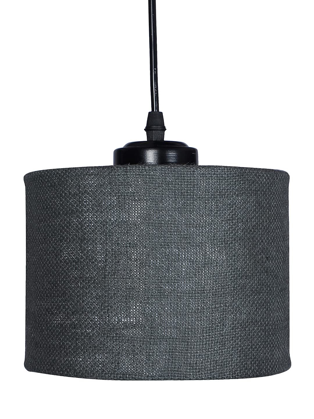 Grey Jute Round Drum Cluster Hanging Lamp