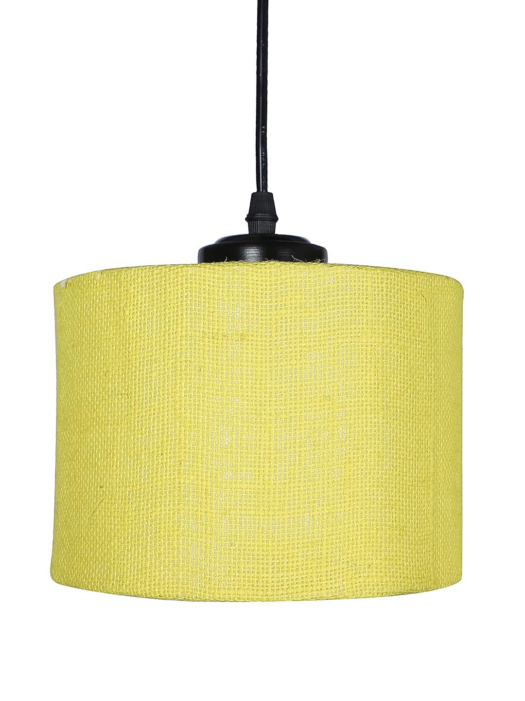 Yellow Jute Round Drum Cluster Hanging Lamp