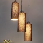 Black Cotton Cylindrical Cluster Hanging Lamp