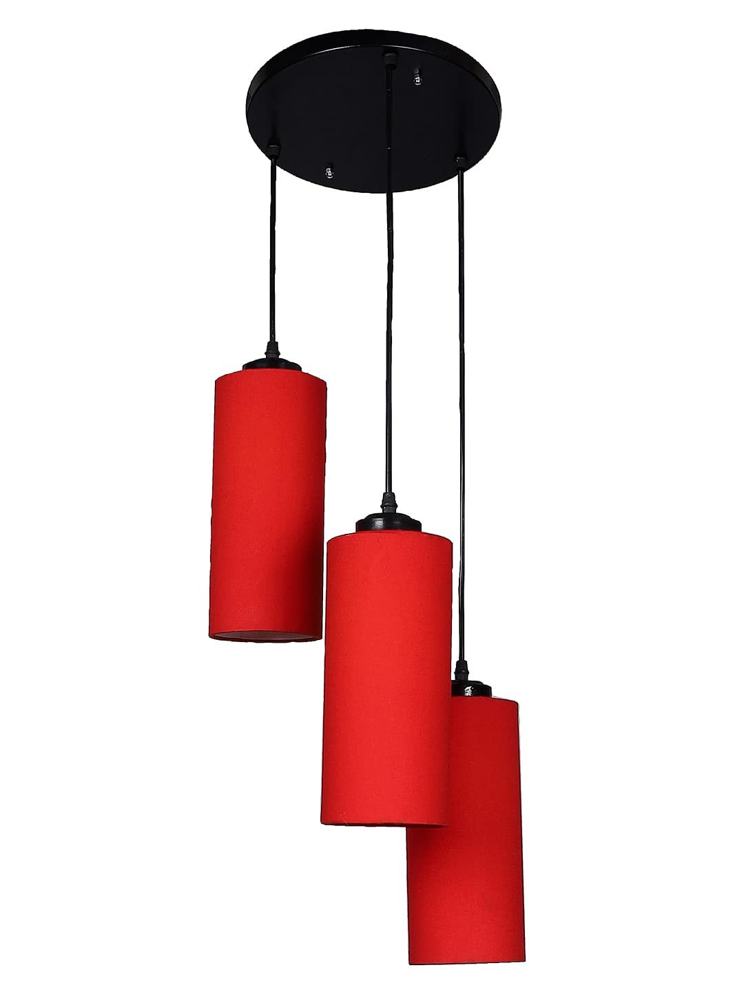 Red CottonCylindrical Cluster Hanging Lamp