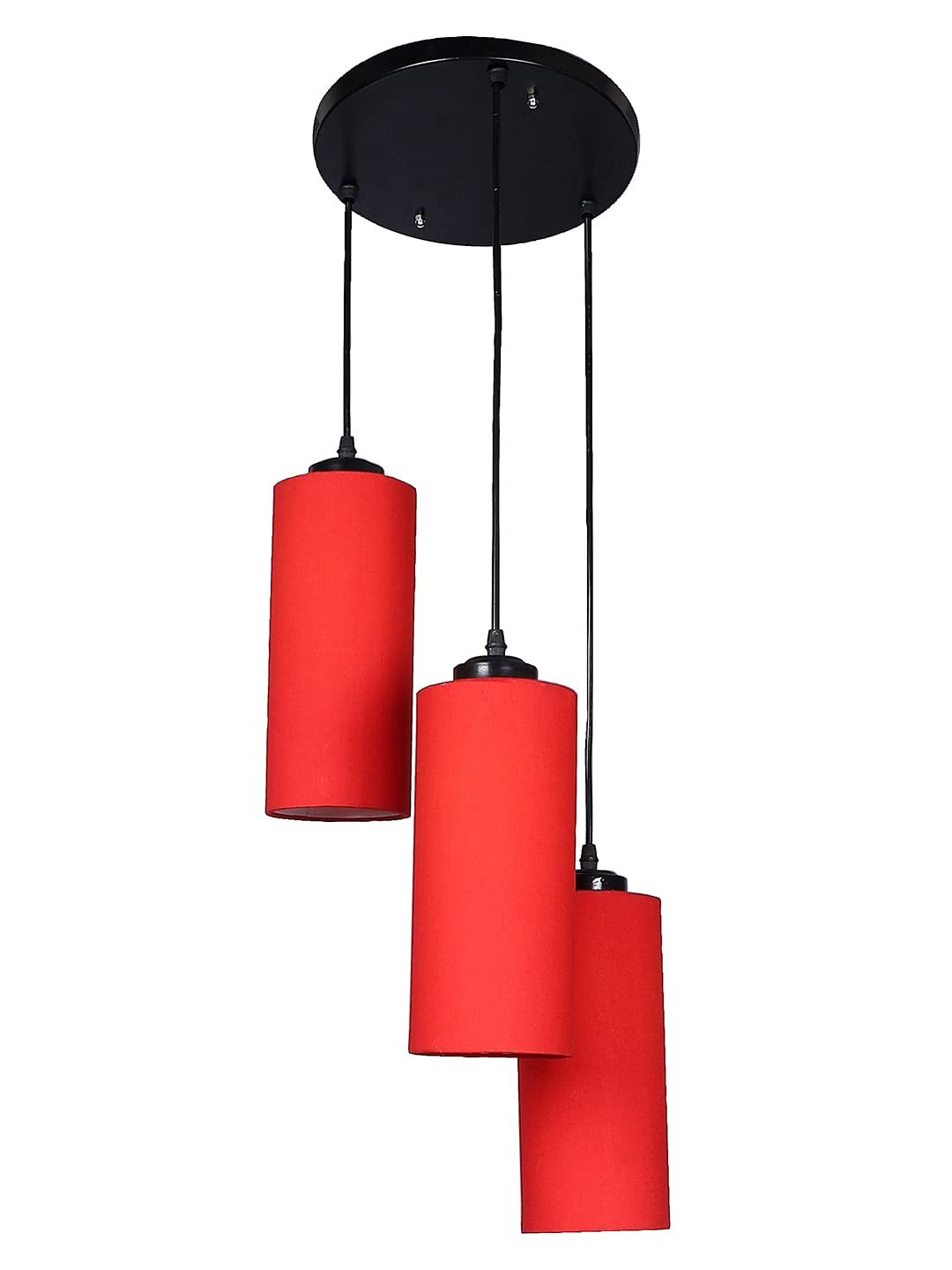 Red CottonCylindrical Cluster Hanging Lamp