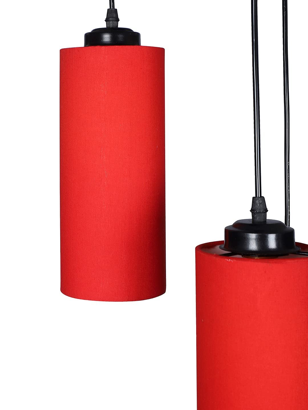 Red CottonCylindrical Cluster Hanging Lamp