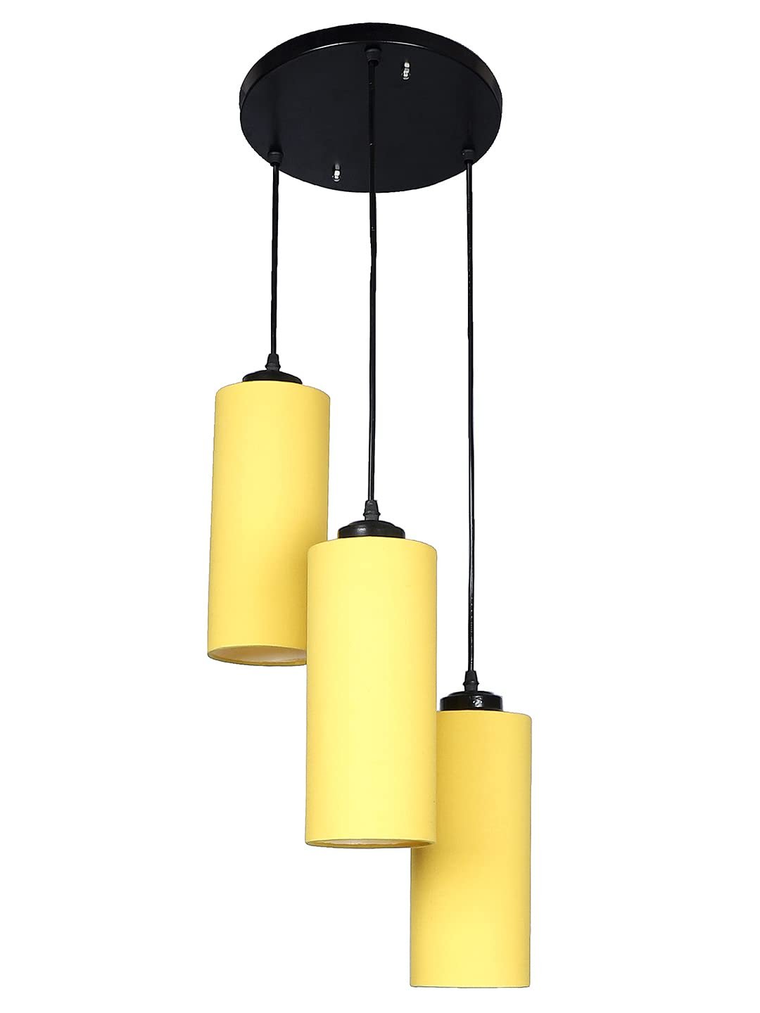 Yellow Cotton Cylindrical Cluster Hanging Lamp
