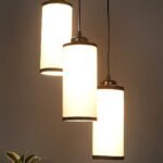 Multicolor Cotton Cylindrical Drum Cluster Hanging Lamp