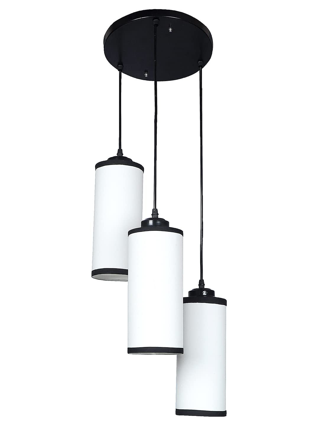 Multicolor Cotton Cylindrical Drum Cluster Hanging Lamp