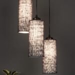 Blue Jute Cylindrical Cluster Hanging Lamp