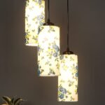 Multicolor Cotton Cylindrical Drum Cluster Hanging Lamp