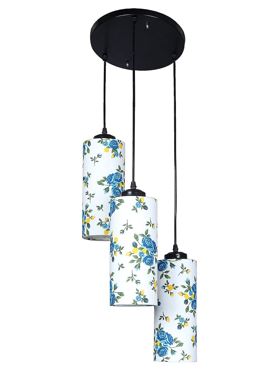 Multicolor Cotton Cylindrical Drum Cluster Hanging Lamp