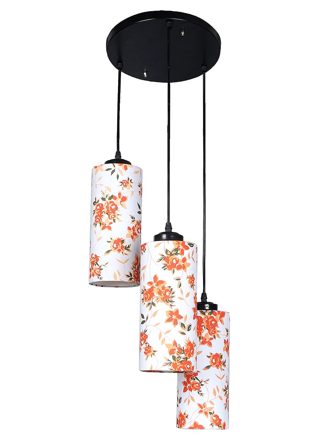 Multicolor Cotton Cylindrical Drum Cluster Hanging Lamp