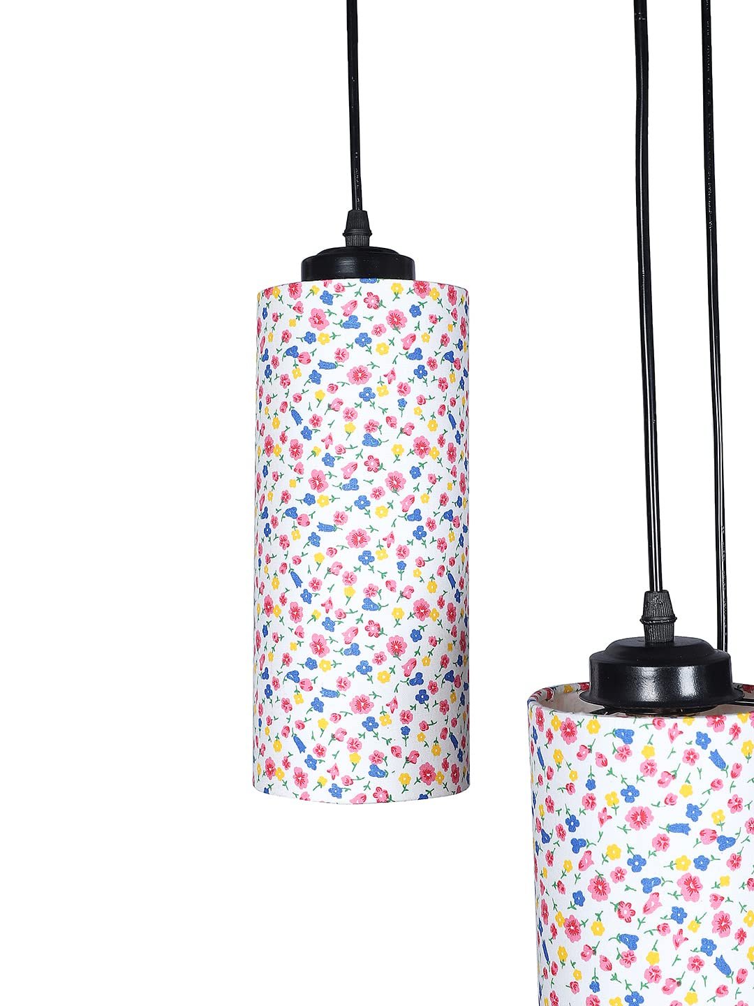 Multicolor Cotton Cylindrical Drum Cluster Hanging Lamp