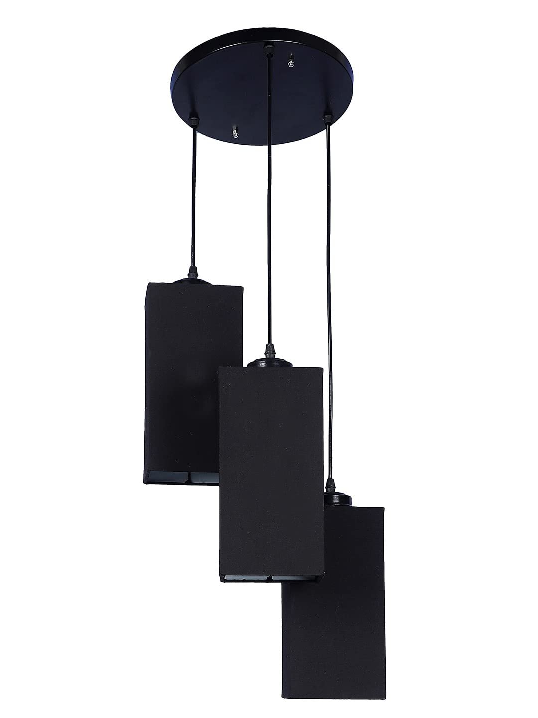 Black Cotton Square Cluster Hanging Lamp