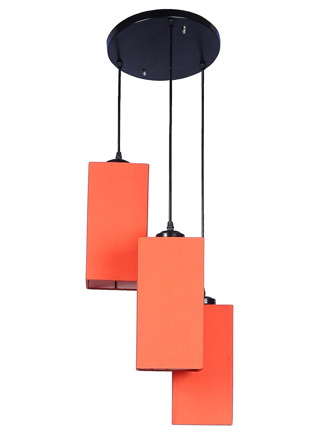 Orange Cotton Square Cluster Hanging Lamp