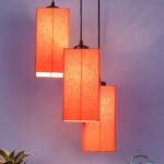 Orange Cotton Square Cluster Hanging Lamp