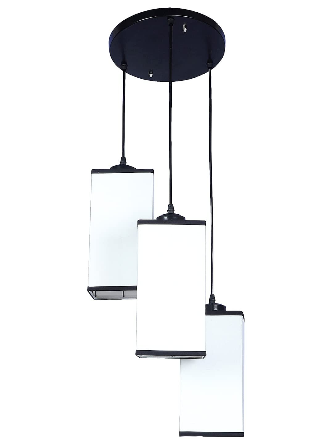 Multicolor Cotton Square Drum Cluster Hanging Lamp