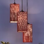 Maroon Jute Square Cluster Hanging Lamp