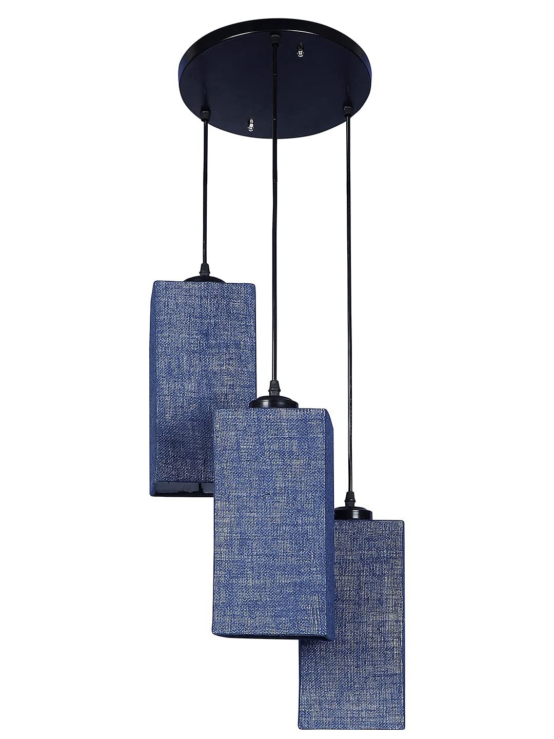 Blue Jute Square Cluster Hanging Lamp
