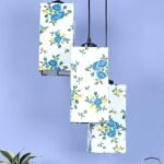Multicolor Cotton Square Drum Cluster Hanging Lamp