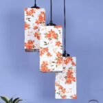 Multicolor Cotton Square Drum Cluster Hanging Lamp