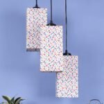 Multicolor Cotton Square Drum Cluster Hanging Lamp