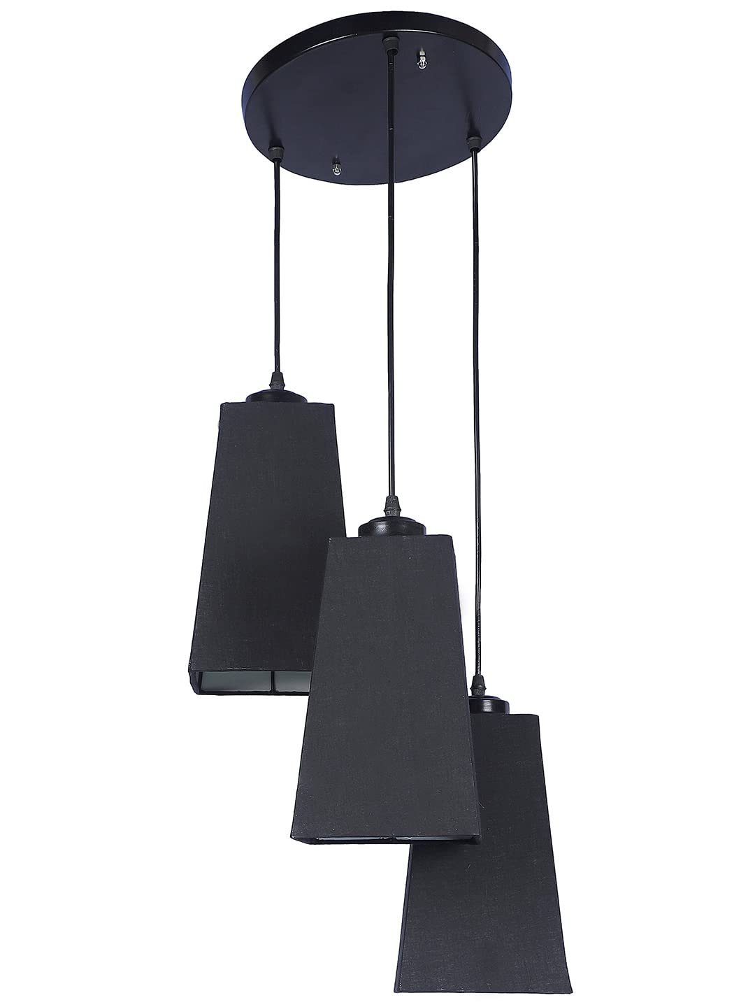 Black Cotton Pyramid Cluster Hanging Lamp