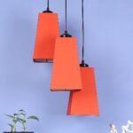 Orange Cotton Pyramid Cluster Hanging Lamp