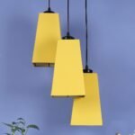 Yellow Cotton Pyramid Cluster Hanging Lamp