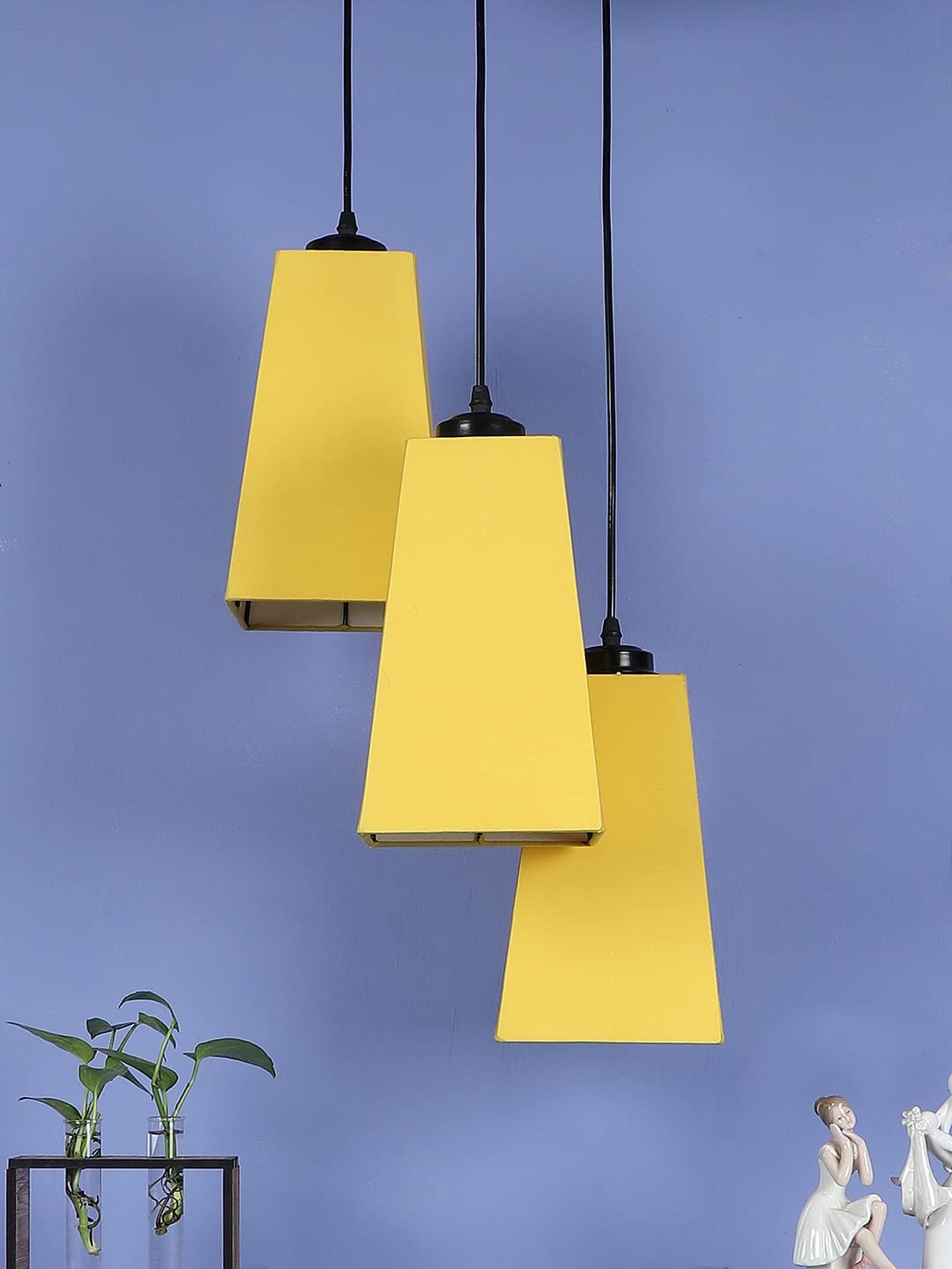 Yellow Cotton Pyramid Cluster Hanging Lamp