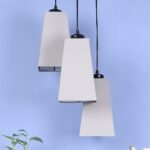 Grey Cotton Pyramid Cluster Hanging Lamp