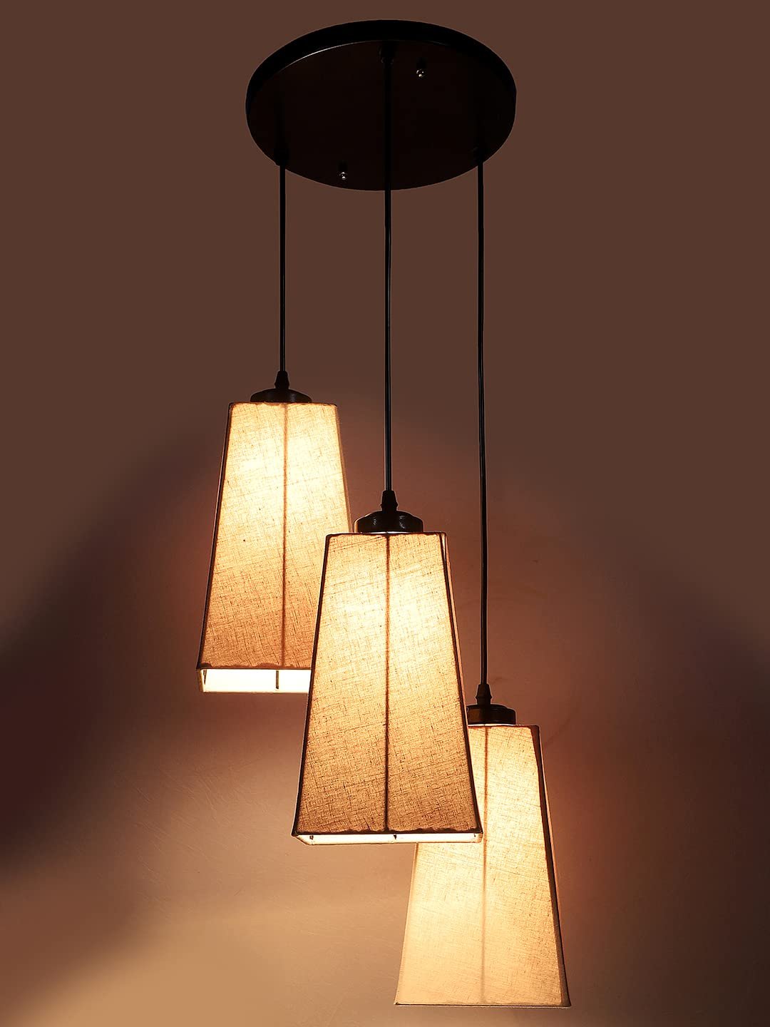 Grey Cotton Pyramid Cluster Hanging Lamp