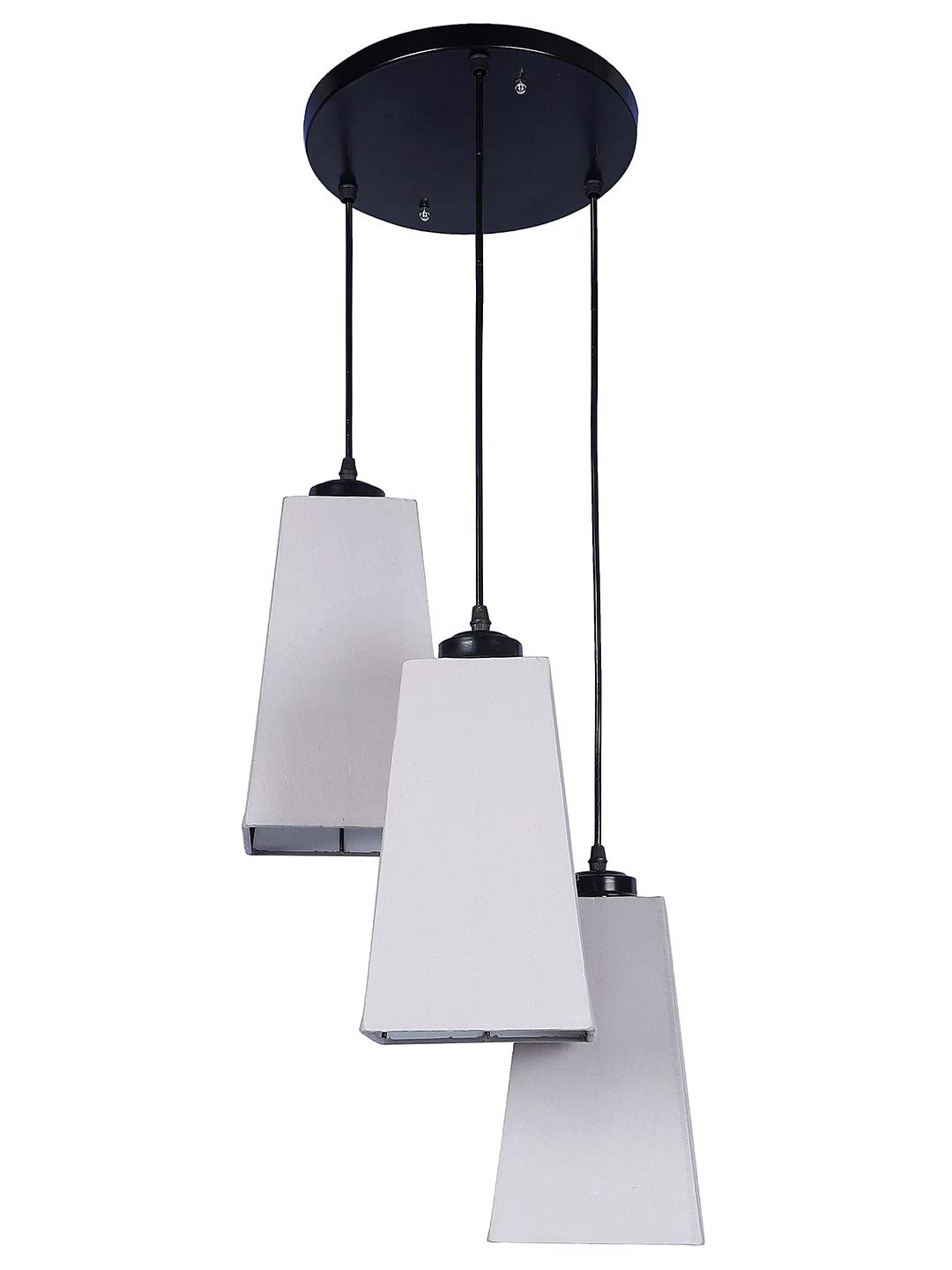 Grey Cotton Pyramid Cluster Hanging Lamp
