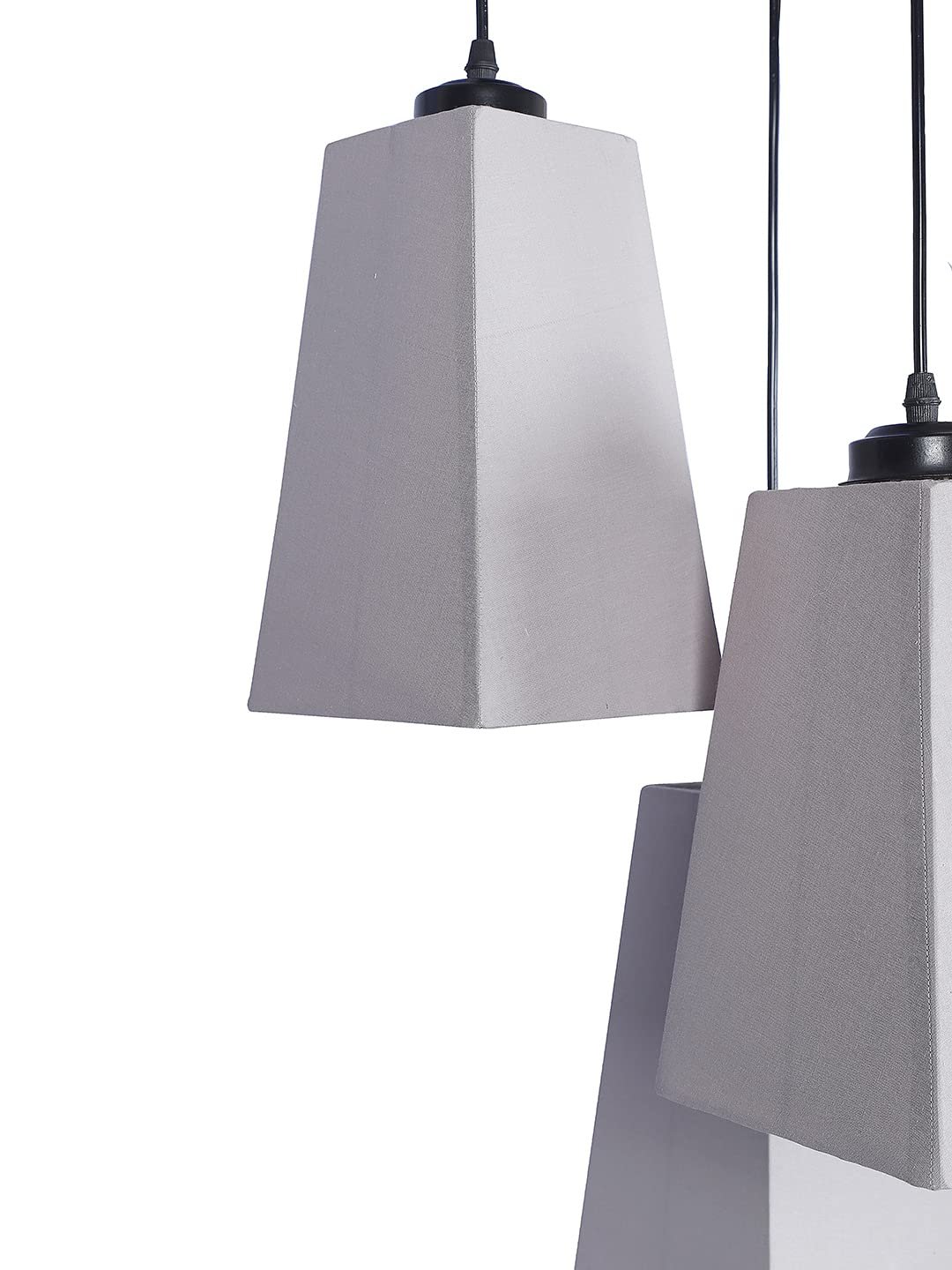 Grey Cotton Pyramid Cluster Hanging Lamp